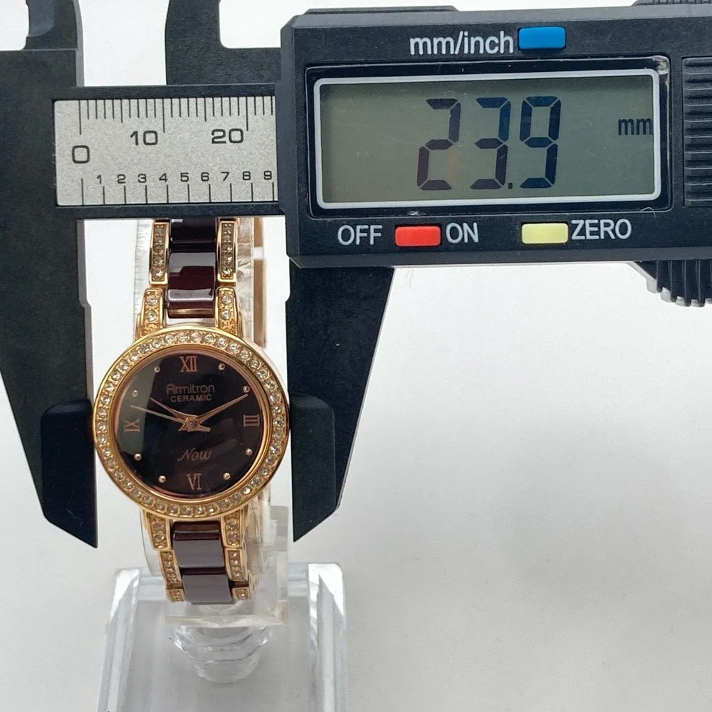 Armitron Now Women's Watch 24mm Rose Gold Tone Ceramic Crystals New Battery 7